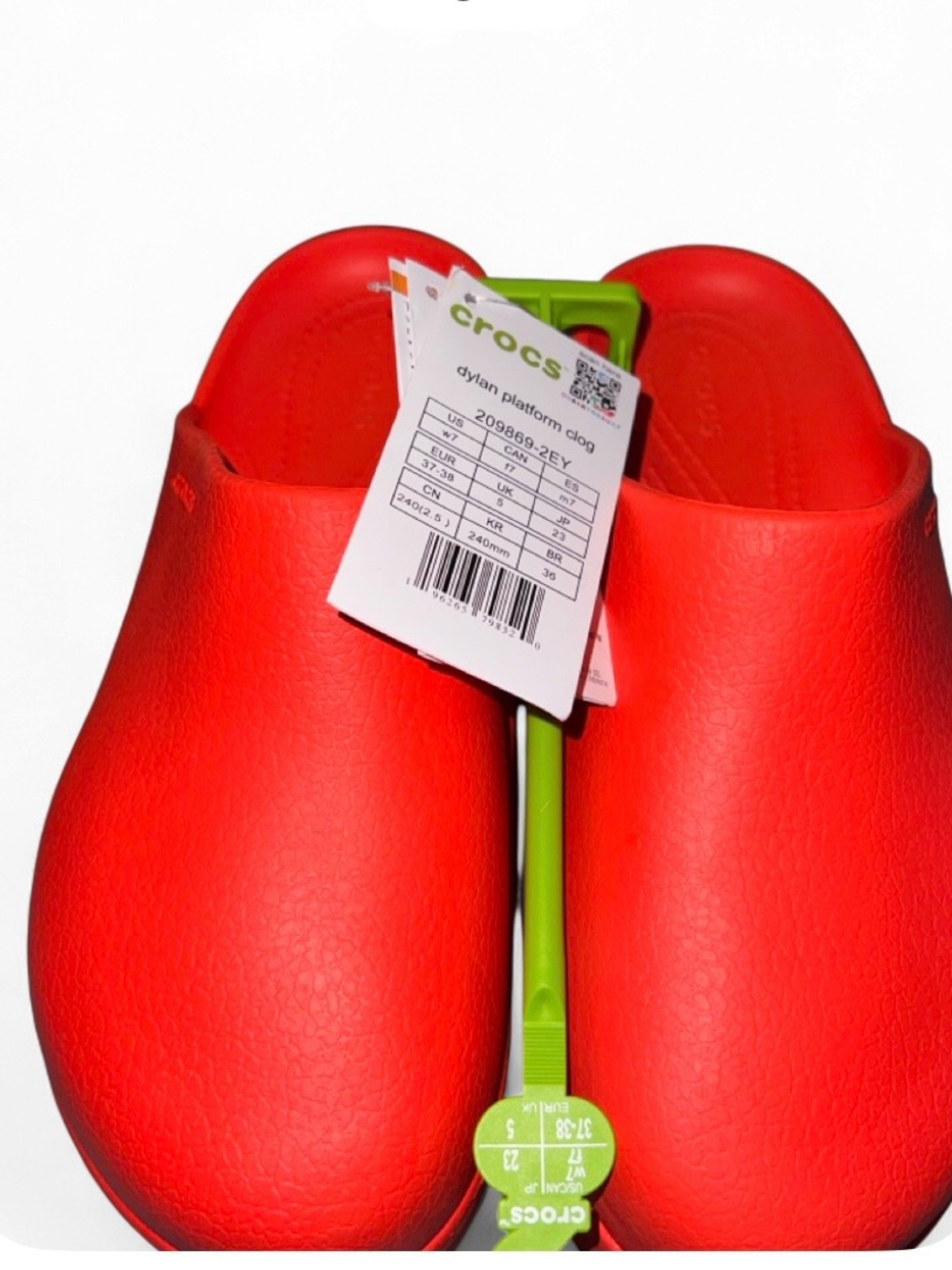 CROCS Women's Red Slip-On Platform Clogs